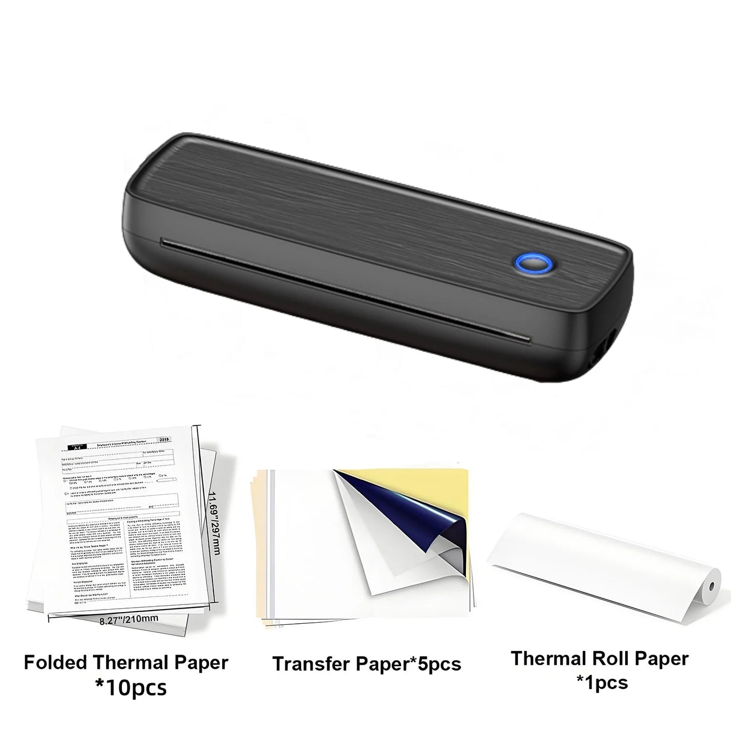SirTech™ Portable Wireless Printer – Bluetooth Thermal Inkless Printer for iOS & Android