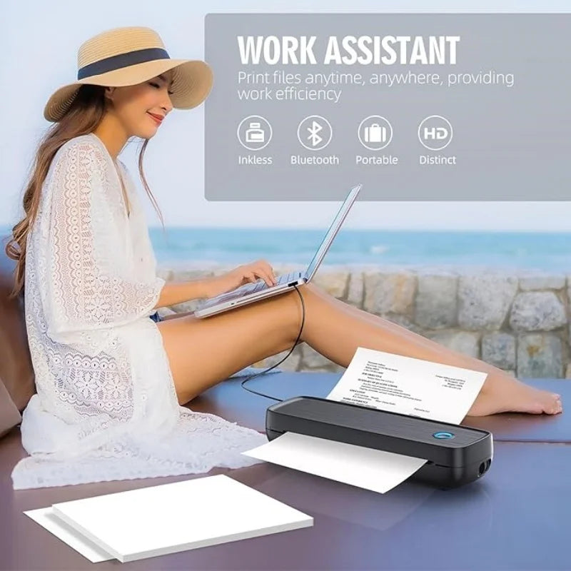 SirTech™ Portable Wireless Printer – Bluetooth Thermal Inkless Printer for iOS & Android