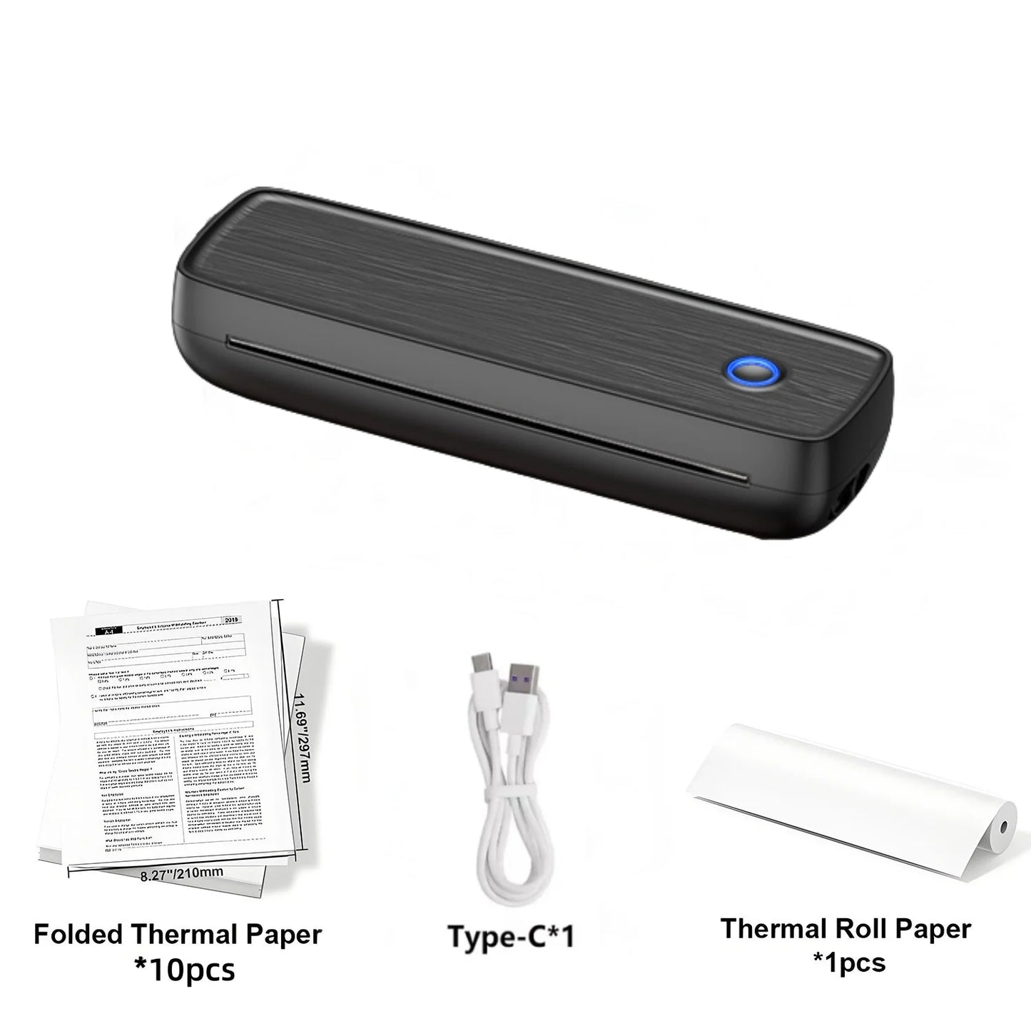 SirTech™ Portable Wireless Printer – Bluetooth Thermal Inkless Printer for iOS & Android
